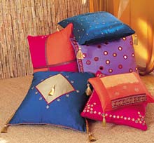 Indian summer color block pillows from Joann @ www.joann.com
